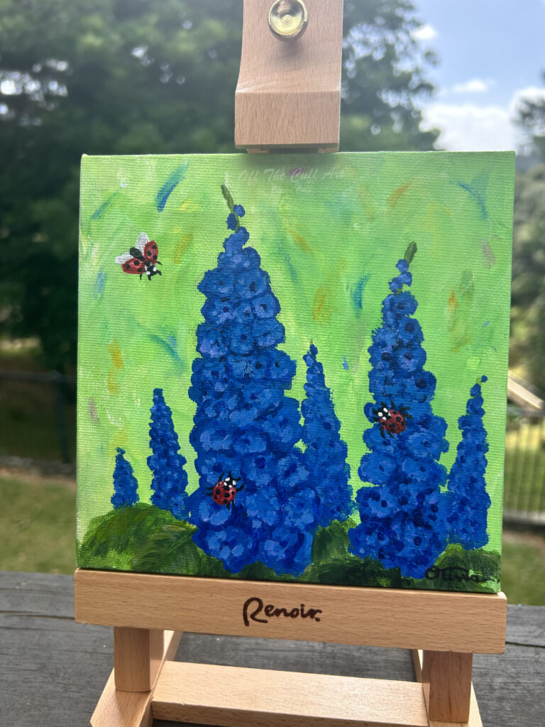 Mini larkspur ladybug